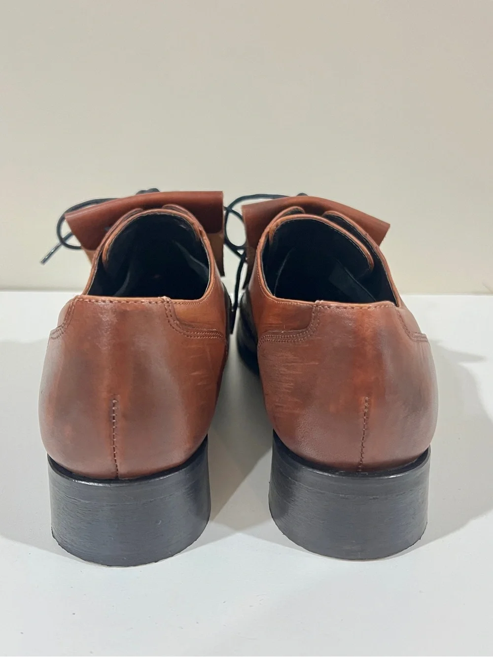 GIROTTI Women’s Custom Brown Leather Wingtip Brogue Oxford Lace Up Shoes Size 39